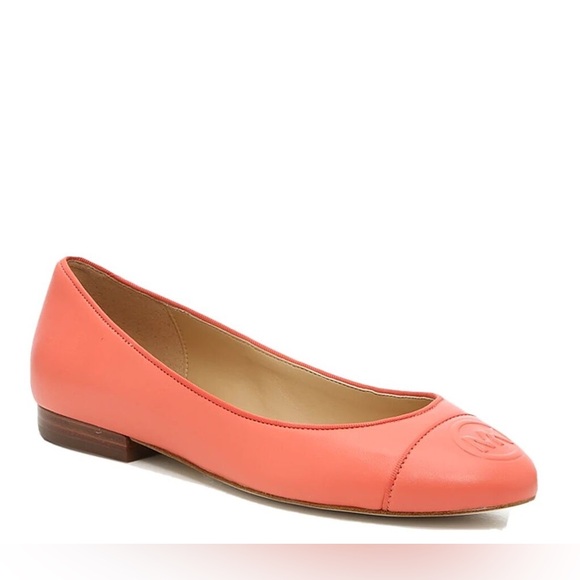 NWOB Michael Kors MK Logo Ballet Flats in Coral Pink - Picture 1 of 10